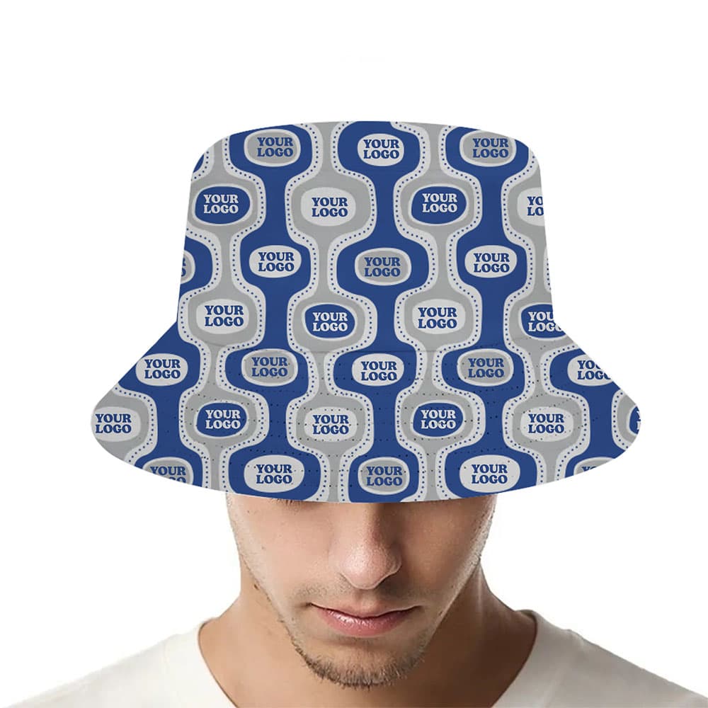 Graphic Wave Repeat Branding Bucket Hats1