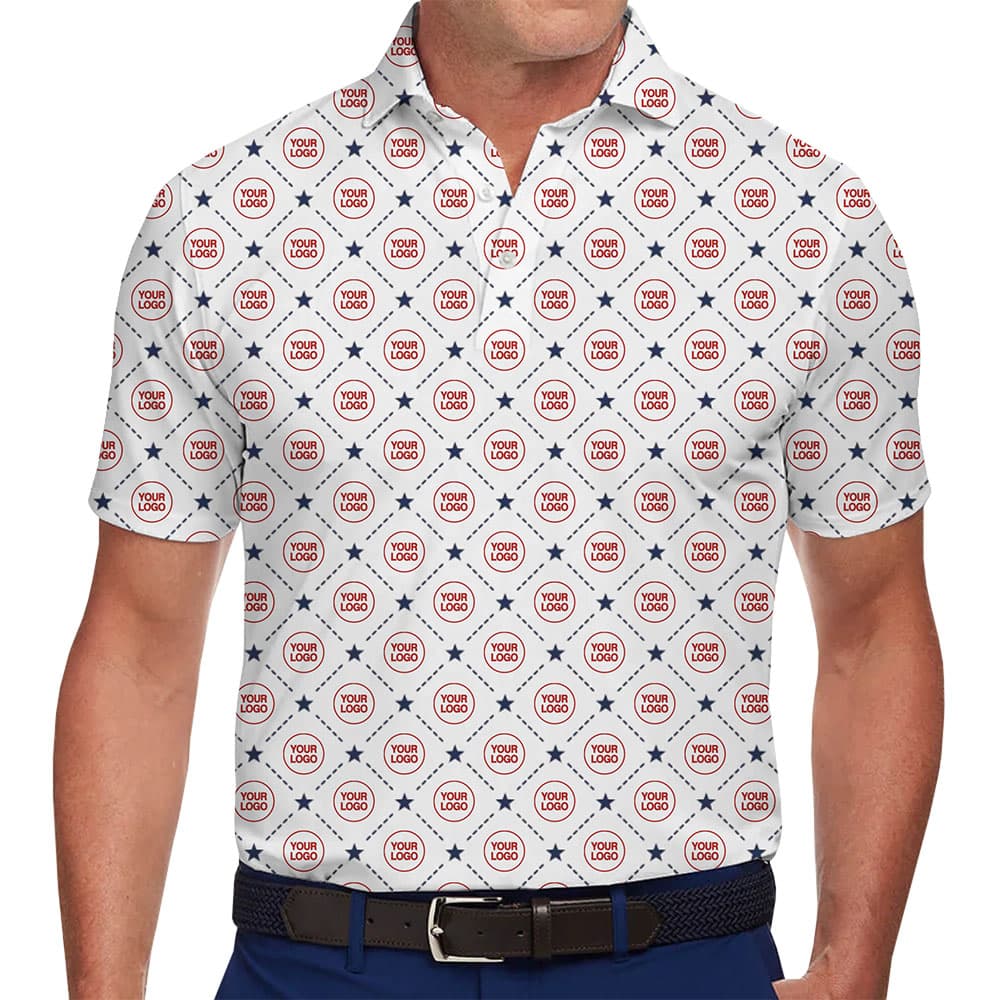 Logo Repeated Collared Polo Shirt With Preview