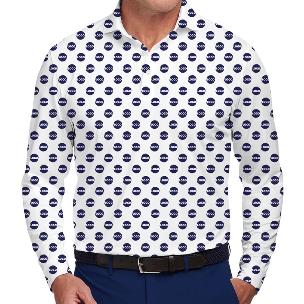 Long Sleeve Custom Brand Logo Polo Shirt With Preview