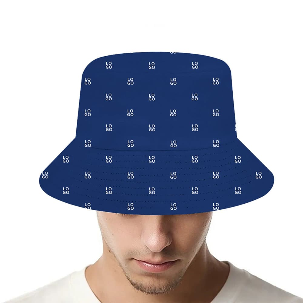 Minimalist Brand Pattern Bucket Hat With Your Logo