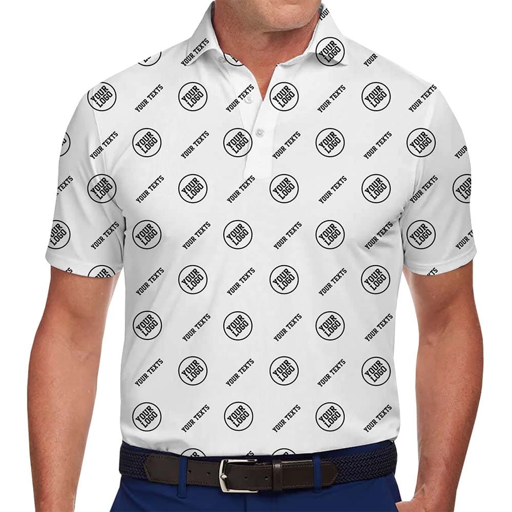 Model in Easy Custom Business Polo Shirts With Logo And Color