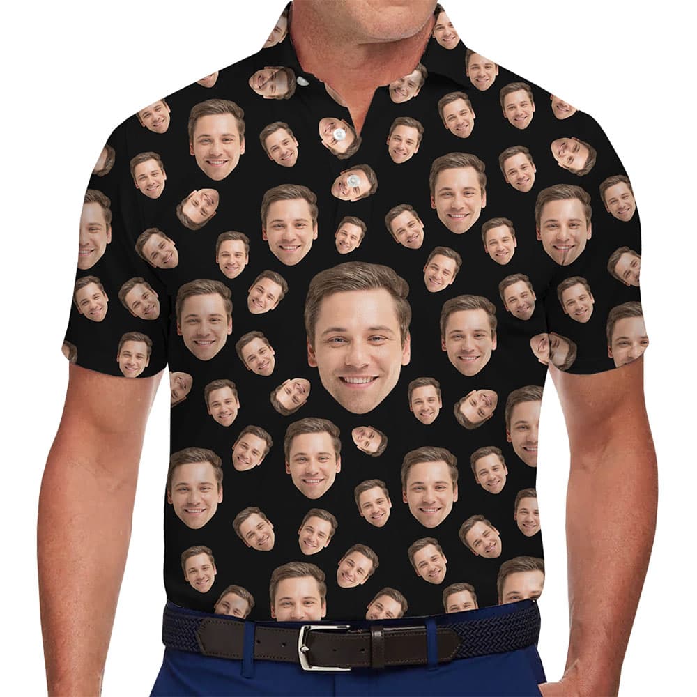 Personalized Plain Collared Polo Shirt With Your Faces