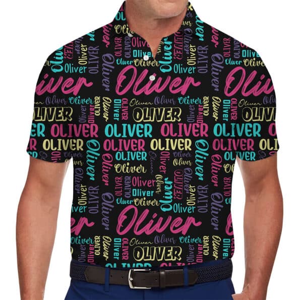 Personalized Polo Shirt With Name and Live Preview design in model