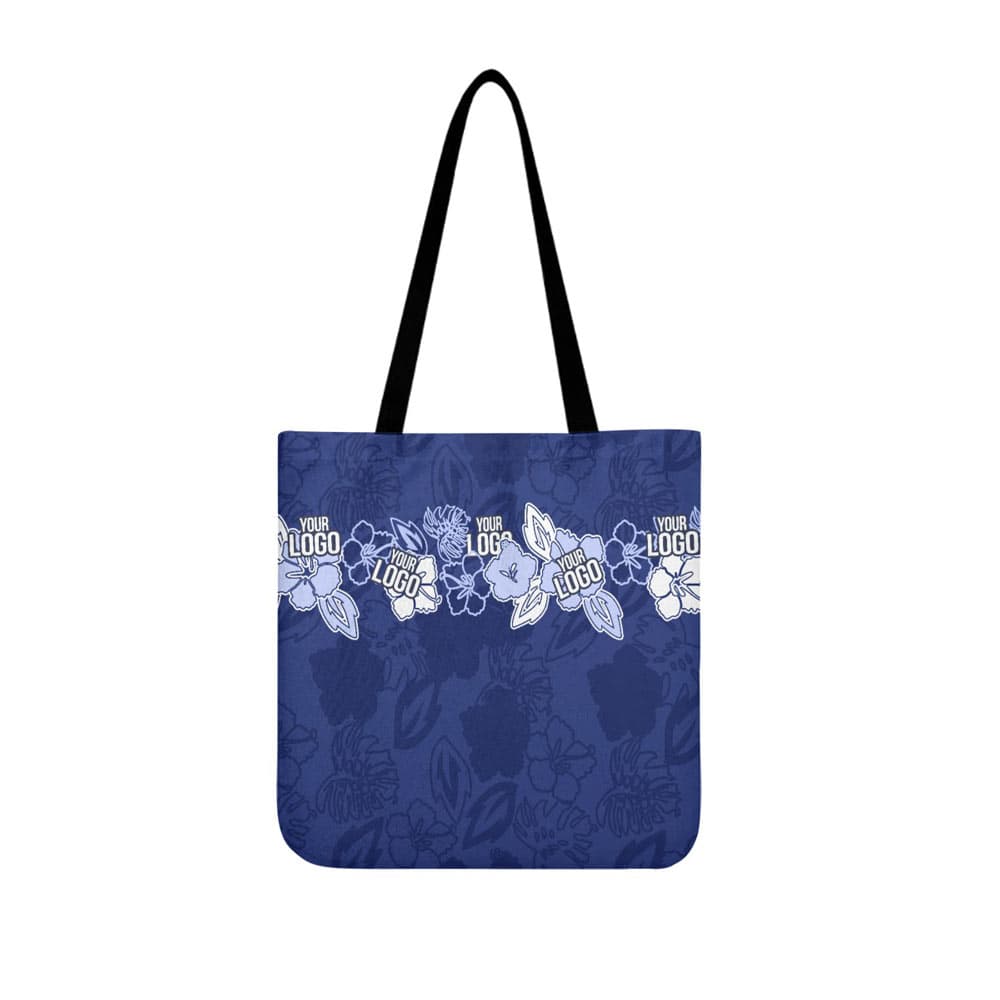 Vintage Floral Custom Logo Hawaiian Tote Bag