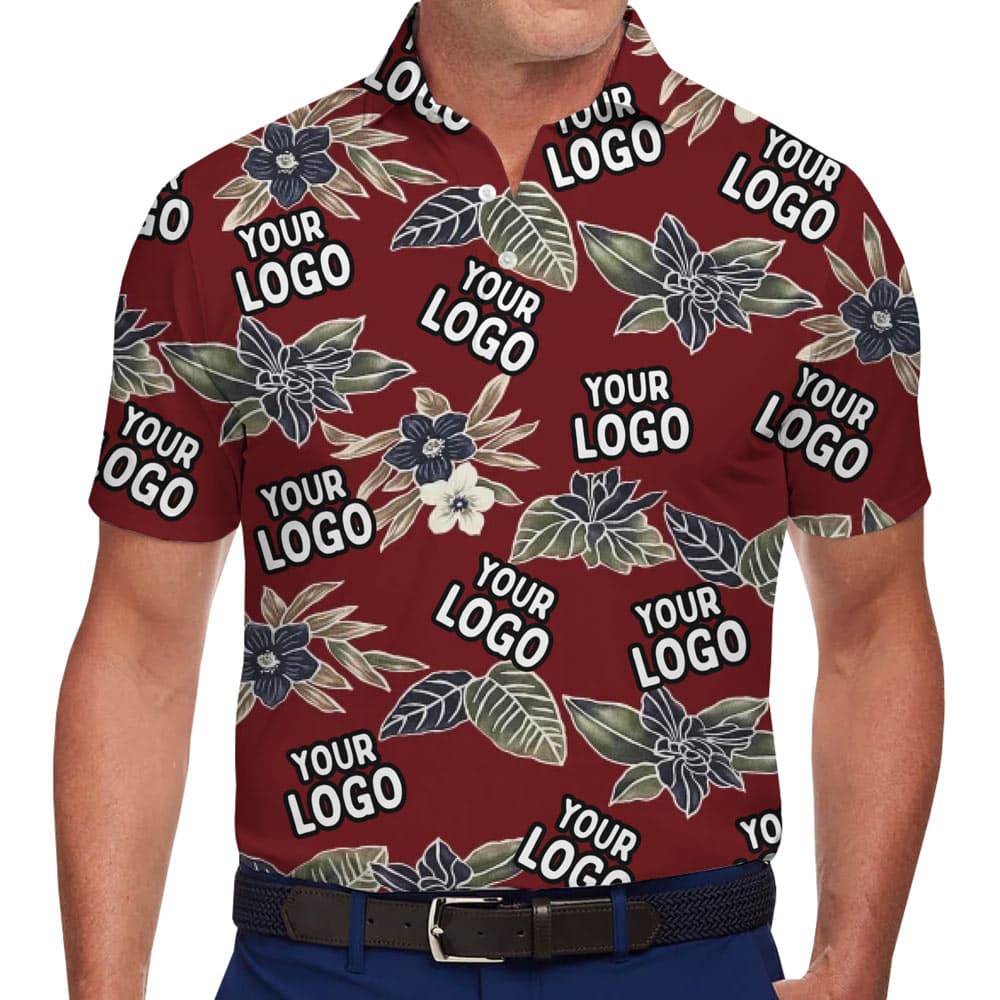 Vintage Floral Custom Logo Polo Shirt