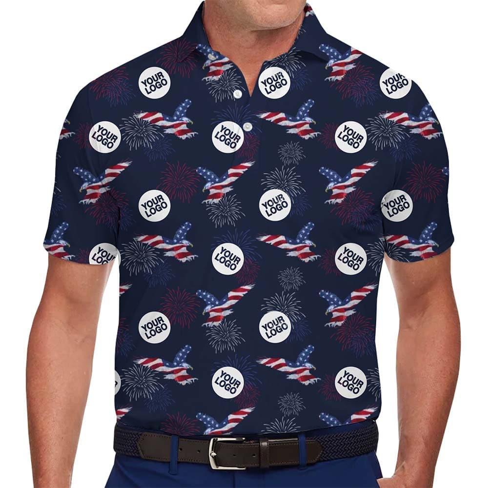 4th of July Custom Company Eagle Polo Shirt With Preview