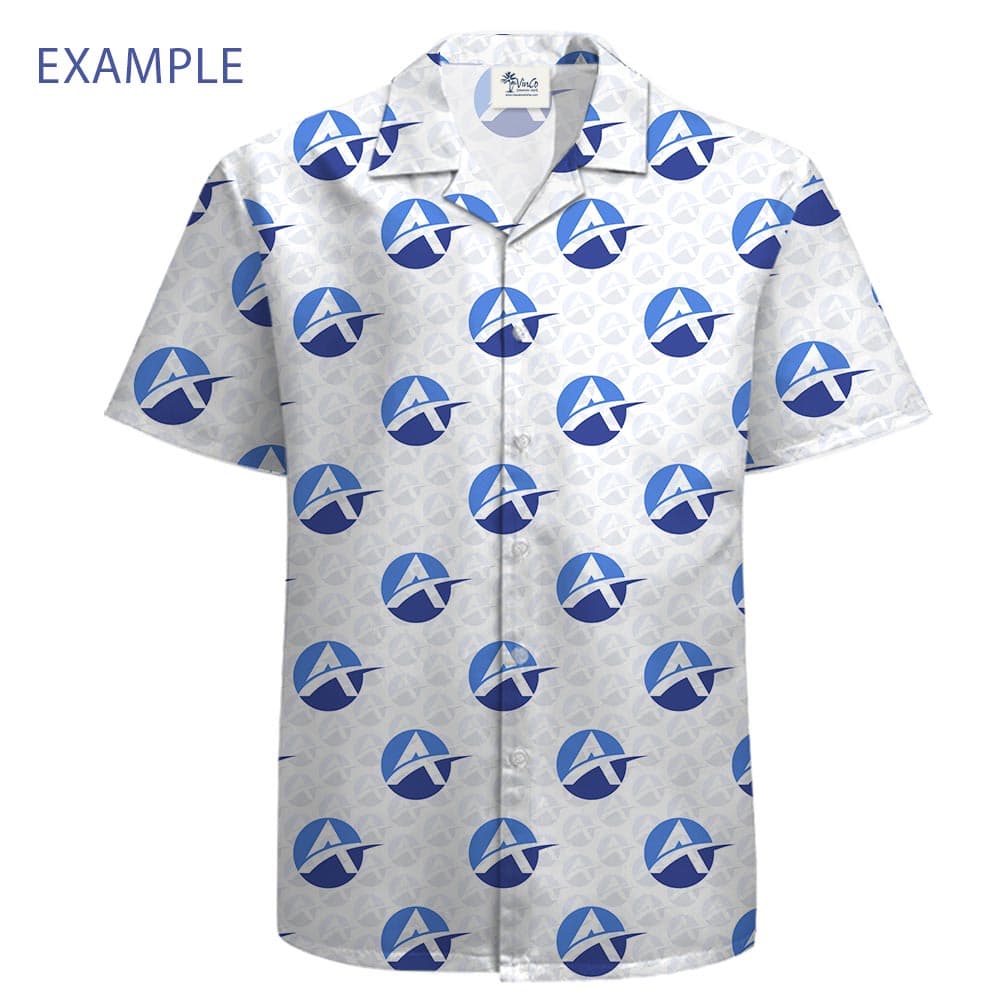 All Over Print Company Logo Button Up Shirt