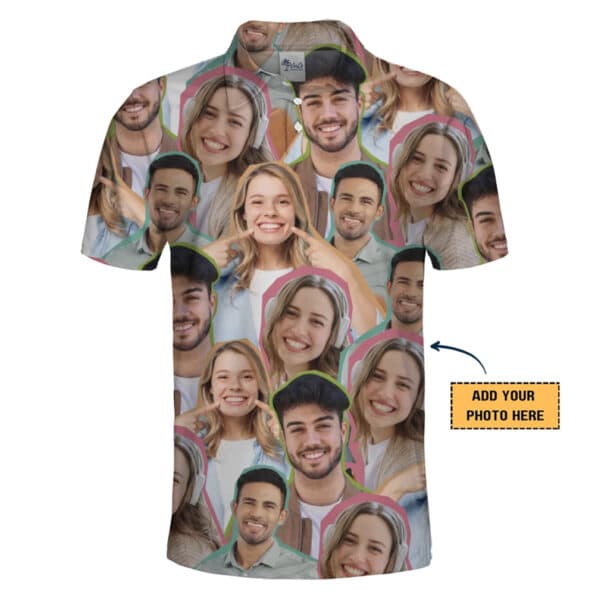 Colorful Customized Collared Polo Shirt With Multiple Faces