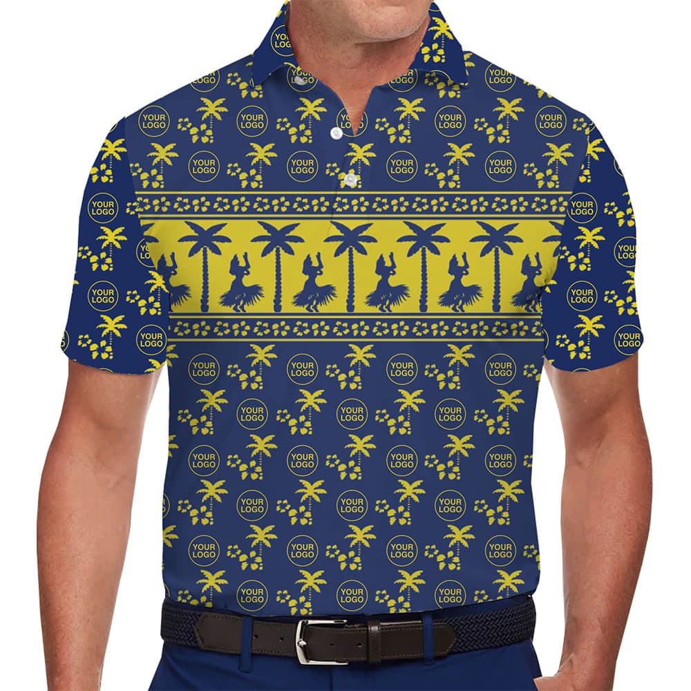 Custom Collared Polo Shirt with Island Vibes and Logo Placement 1