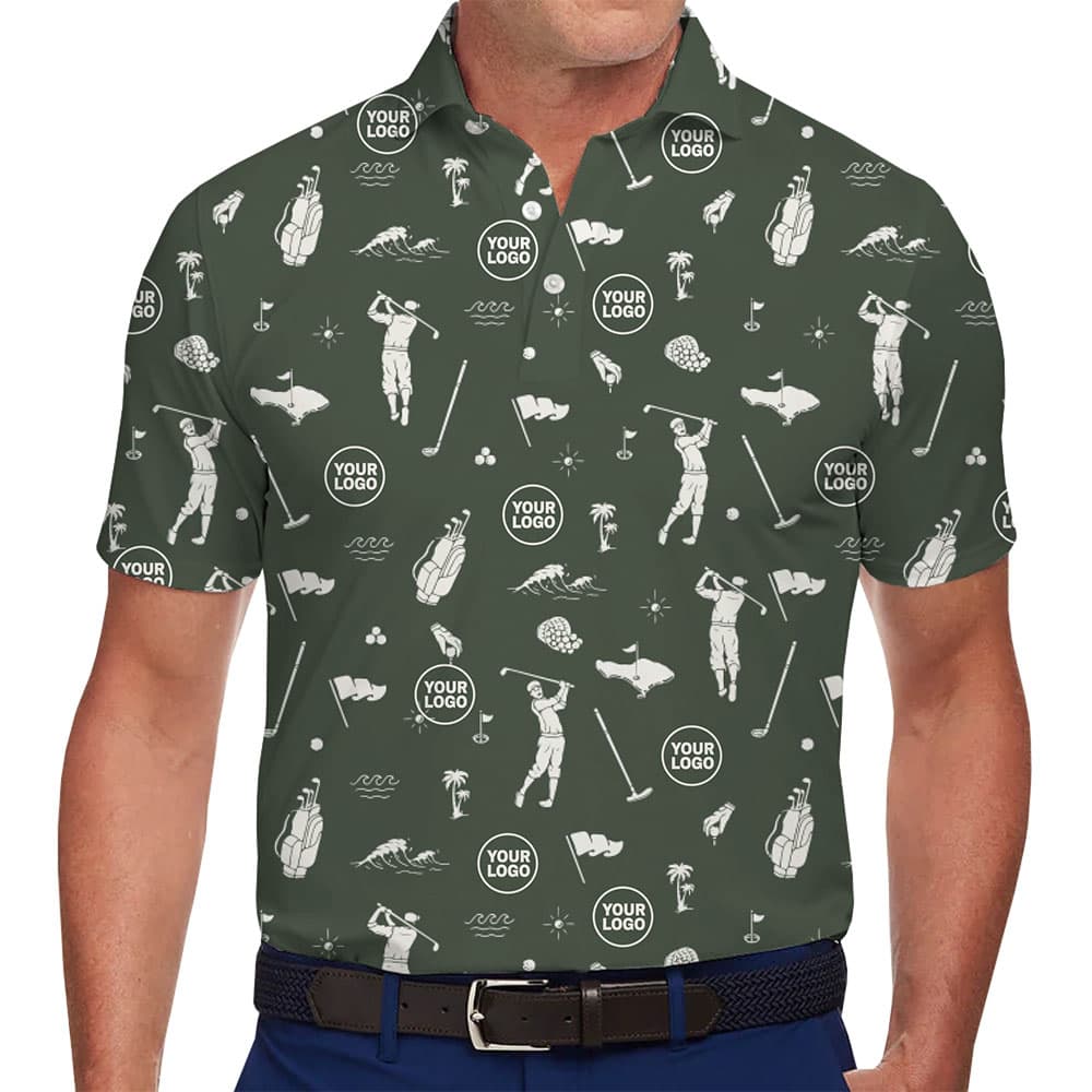 Custom Company Logo Goft Themed Polo Shirt detailed design