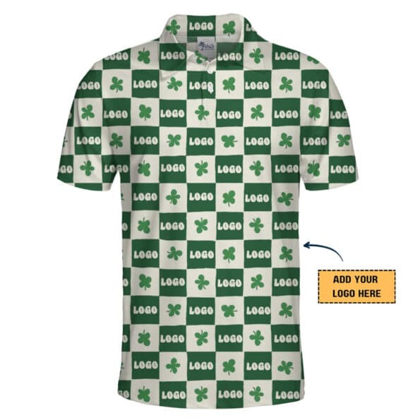 Custom Logo Checkerboard Shamrock Polo Shirt