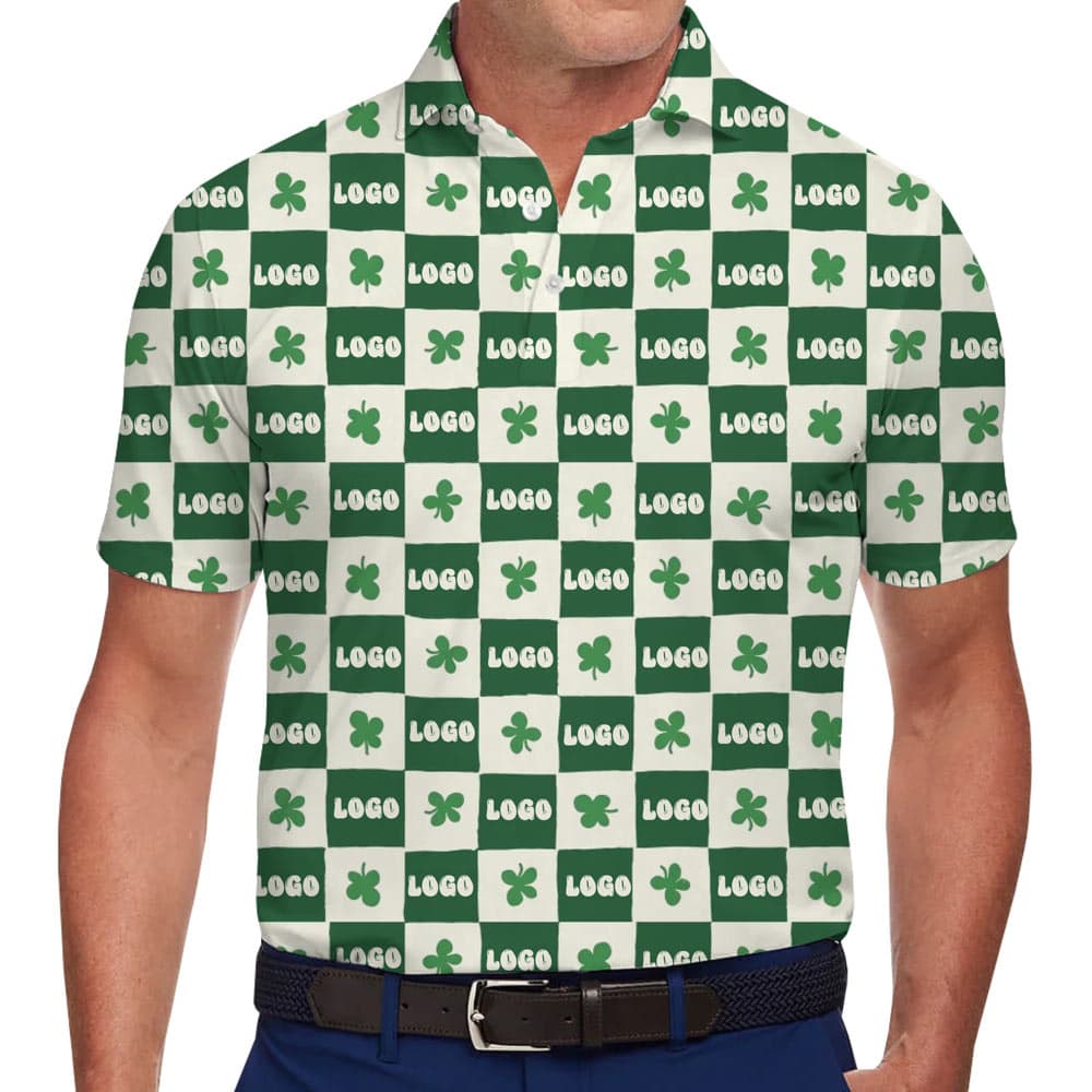 Custom-Logo-Checkerboard-Shamrock-Polo-Shirt-2