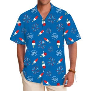 Custom Logo Fireworks Hawaiian Shirt (1)