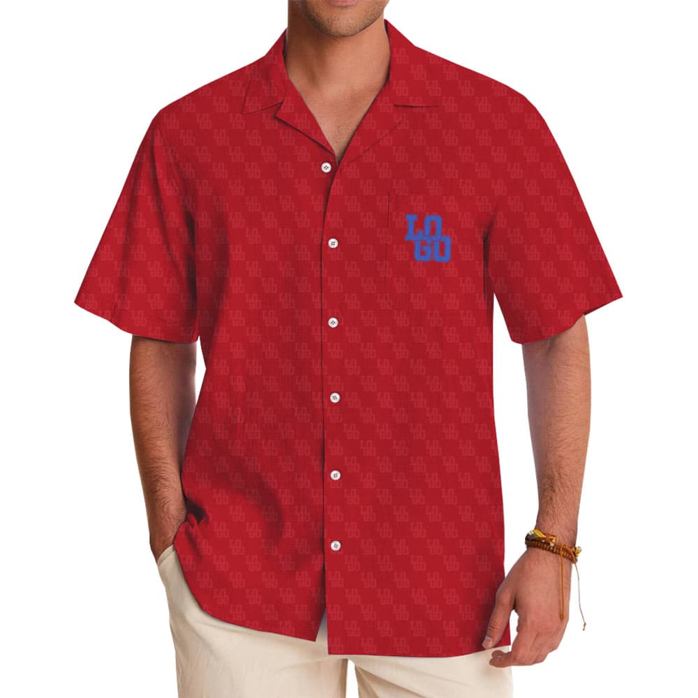 Custom Logo Patterns And Chest Hawaiian Shirt