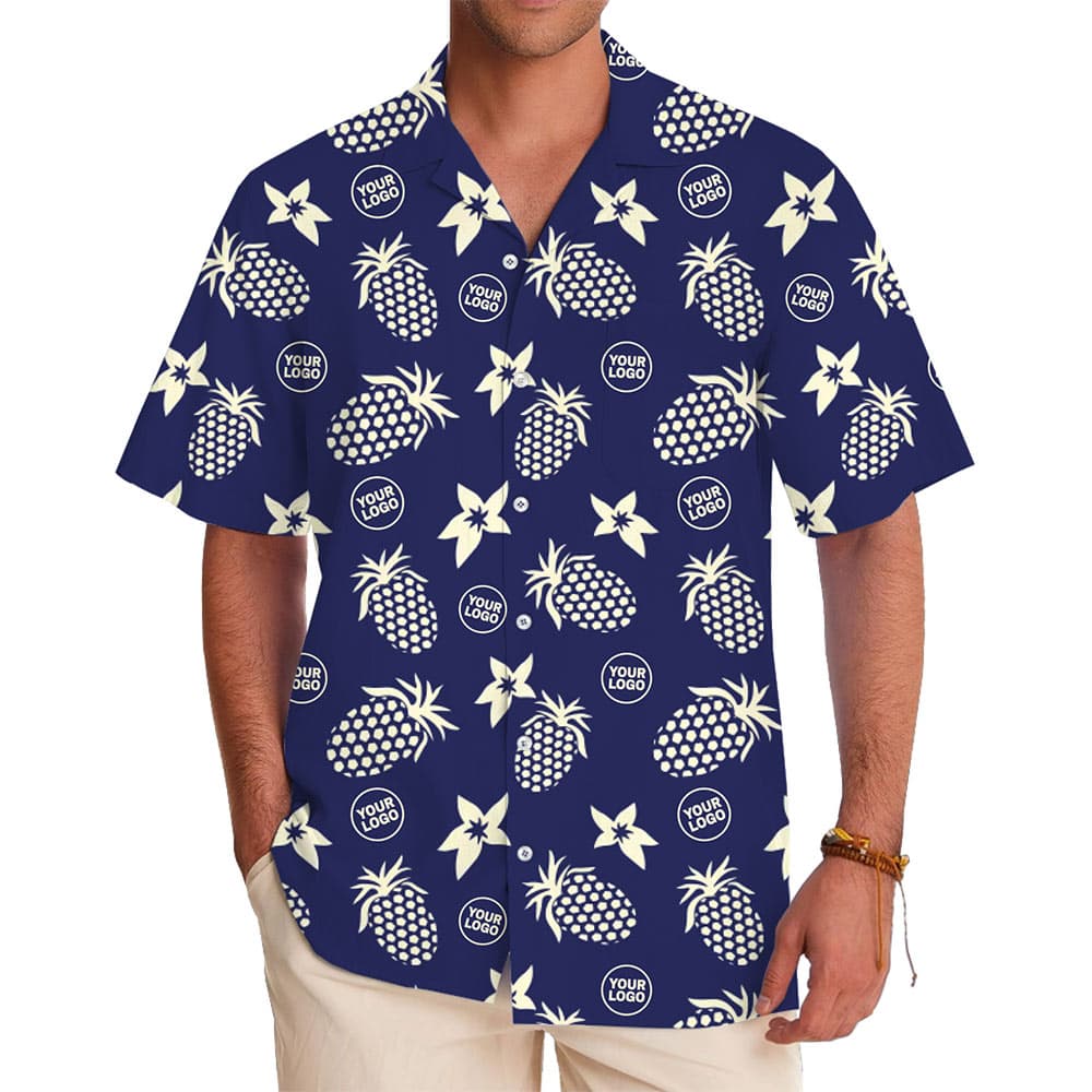 Custom-Logo-Pineapple-Hawaiian-Shirt-With-Live-Preview