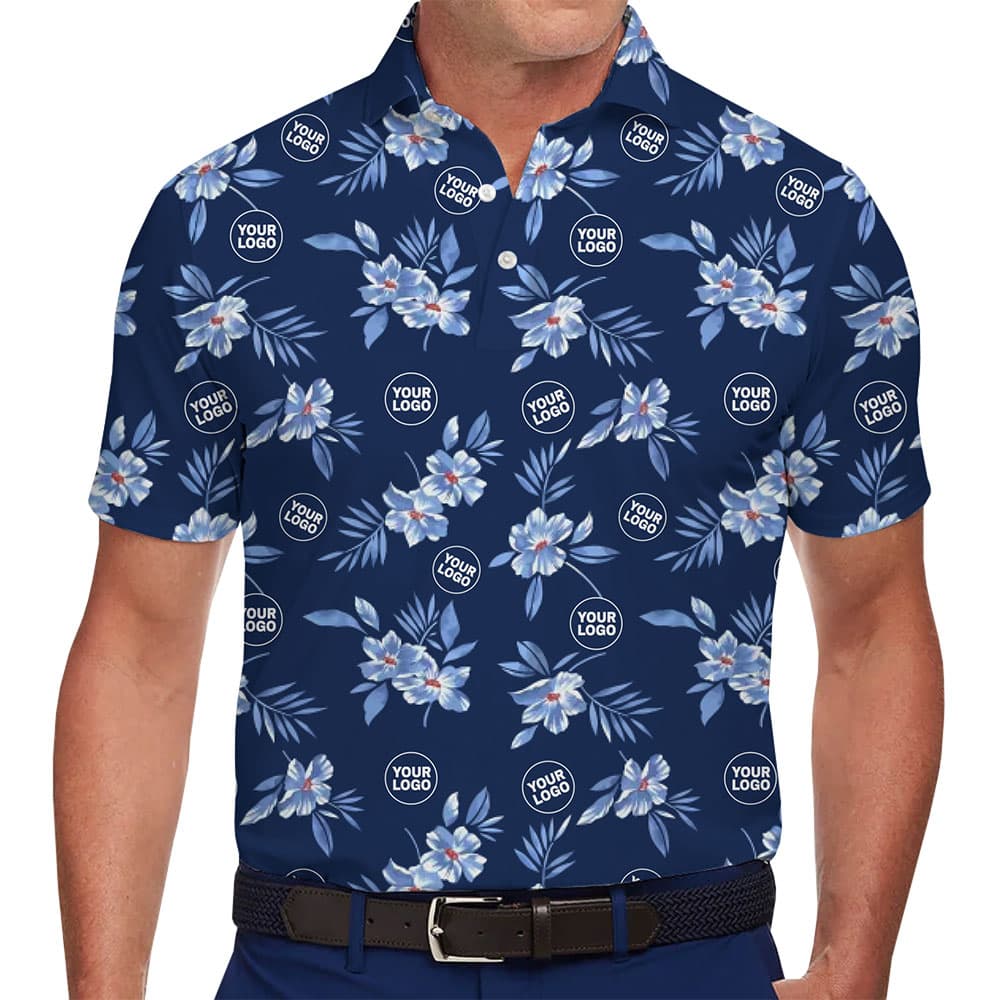 Custom Multi-Logo Floral Polo Shirt for Teams and Events 1