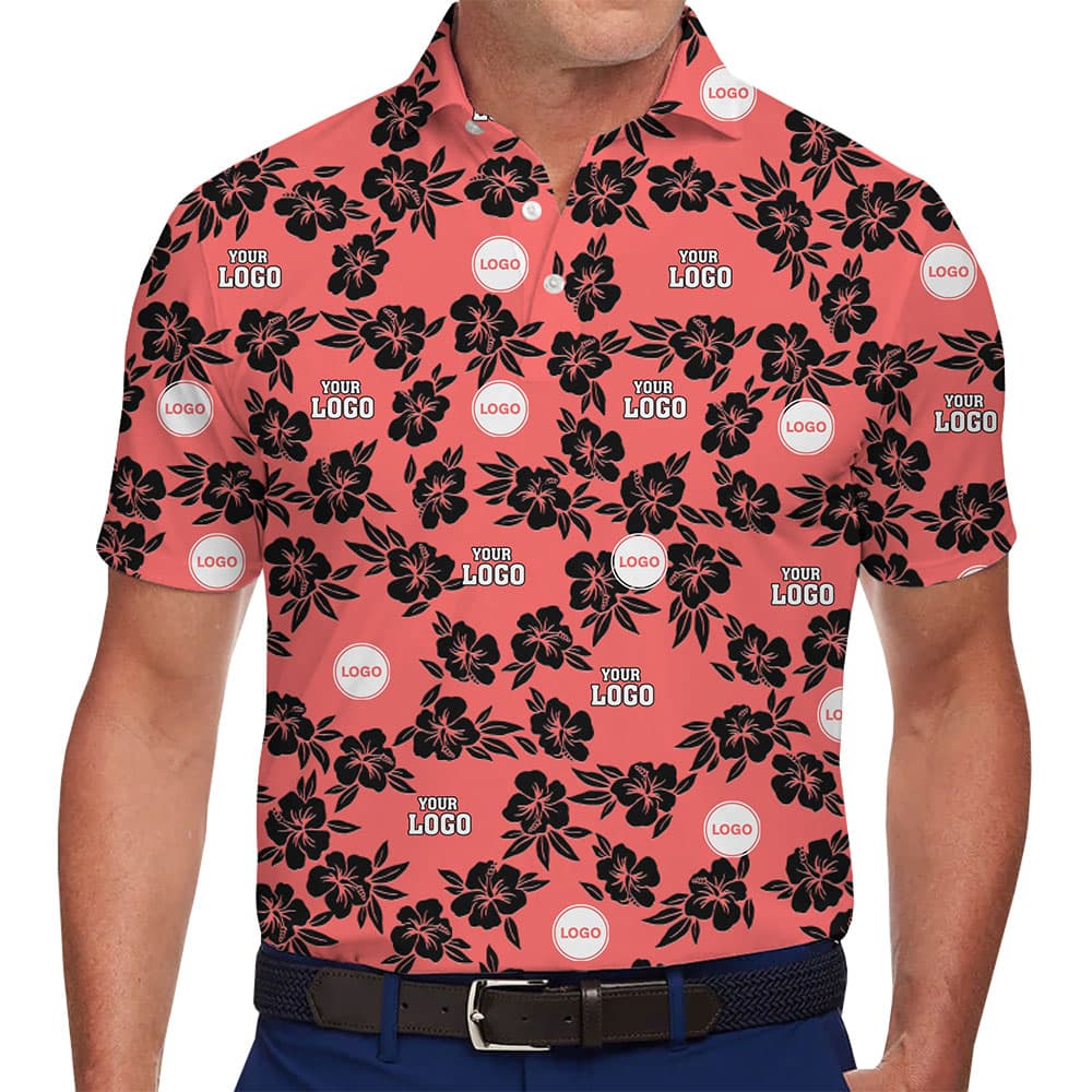 Customizable Polo Shirt with Unique Floral Pattern