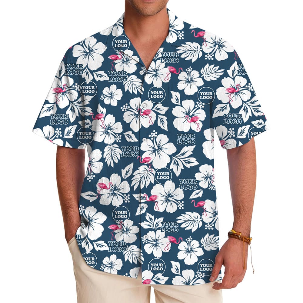 Hibiscus Breeze Custom Logo Hawaiian Shirt With Preview