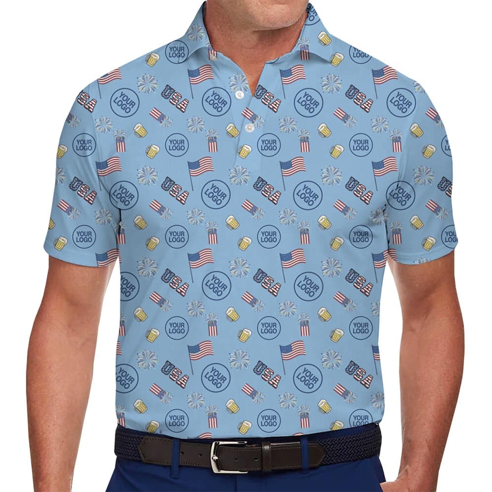 Personalized 4th of July Polo Shirt with Live Preview
