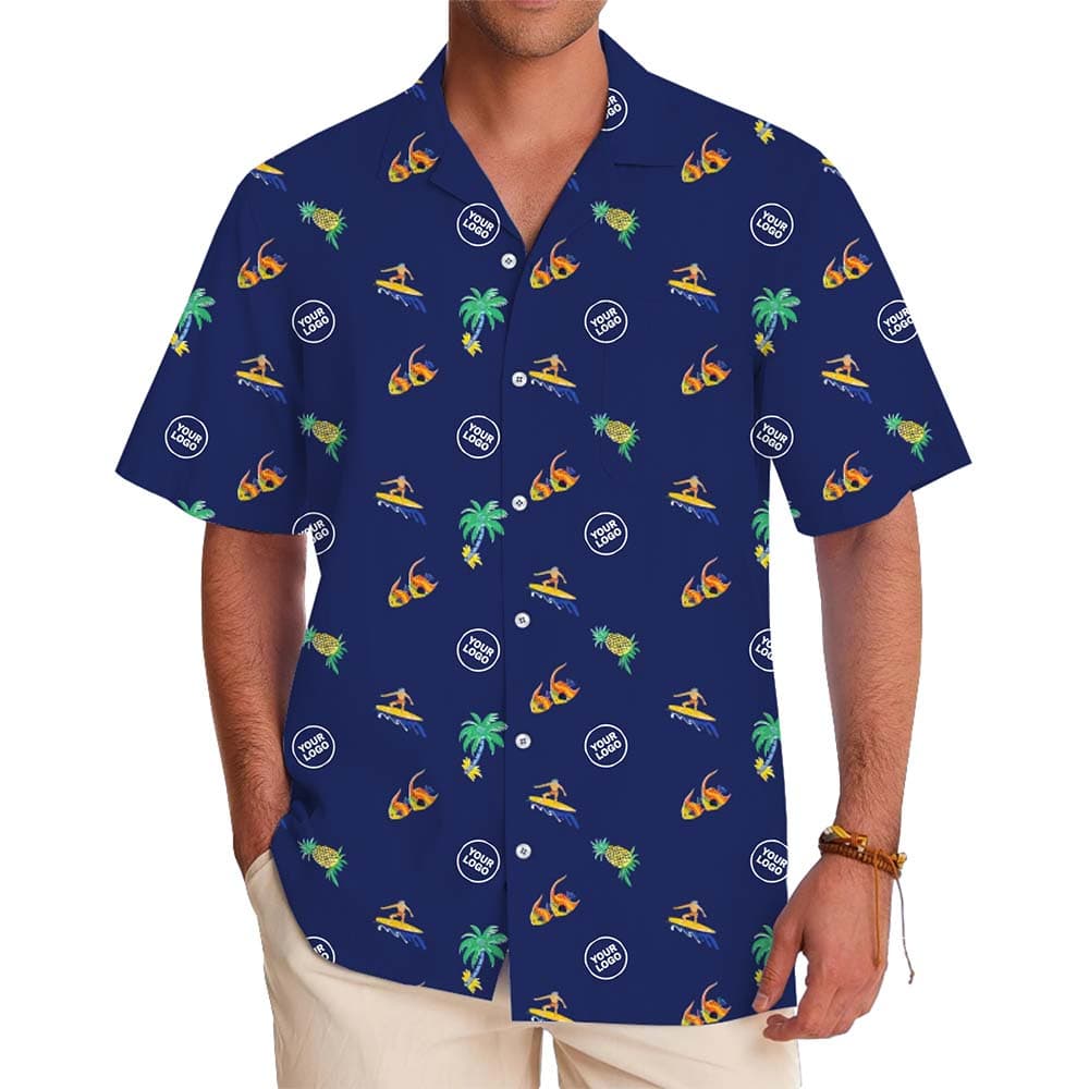 Model in Custom Summer Beach Shirts Mens With Plus Size
