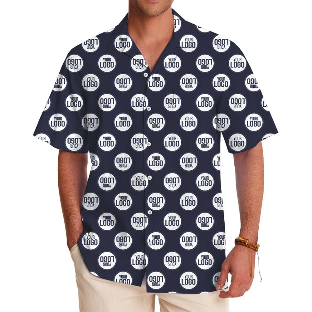 No Minimum Custom Logo Hawaiian Shirt With Preview