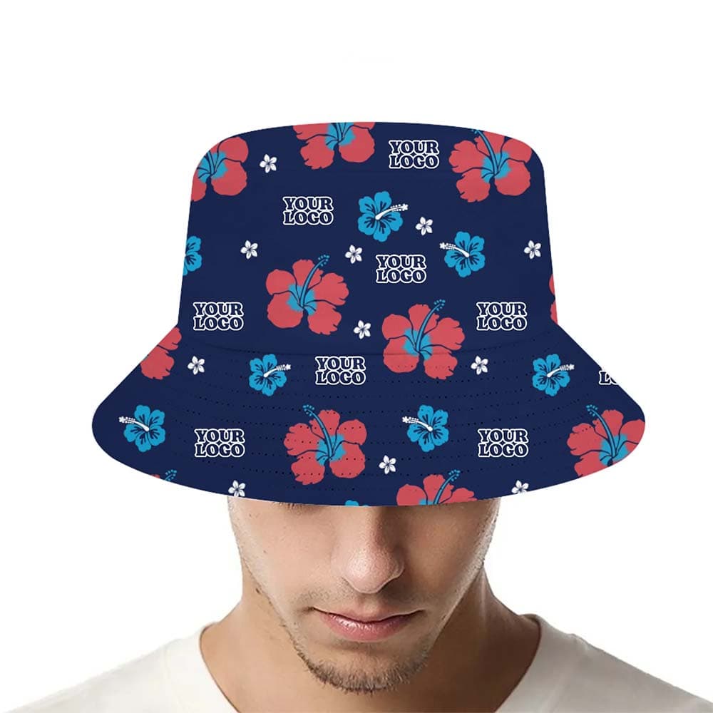 No Minimum Custom Logo Tropical Bucket Hat