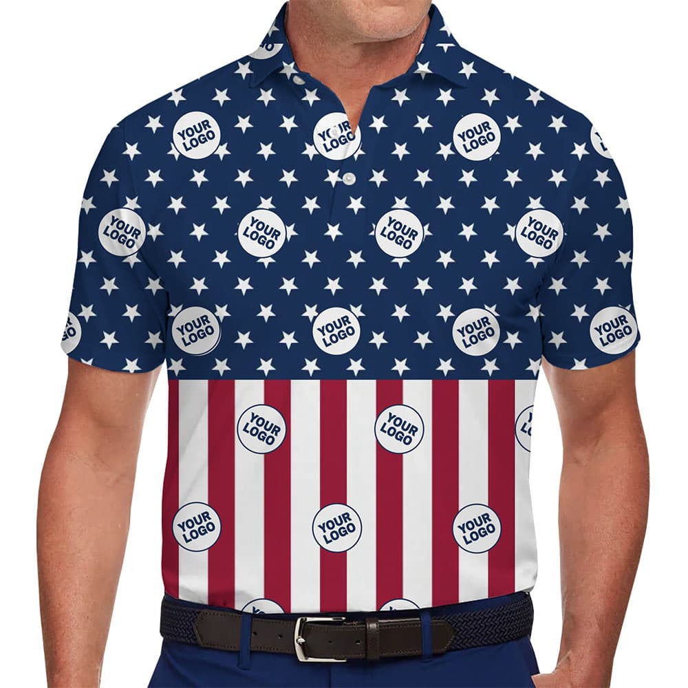 Patriotic Brand Collared Polo Shirt With Custom Logo