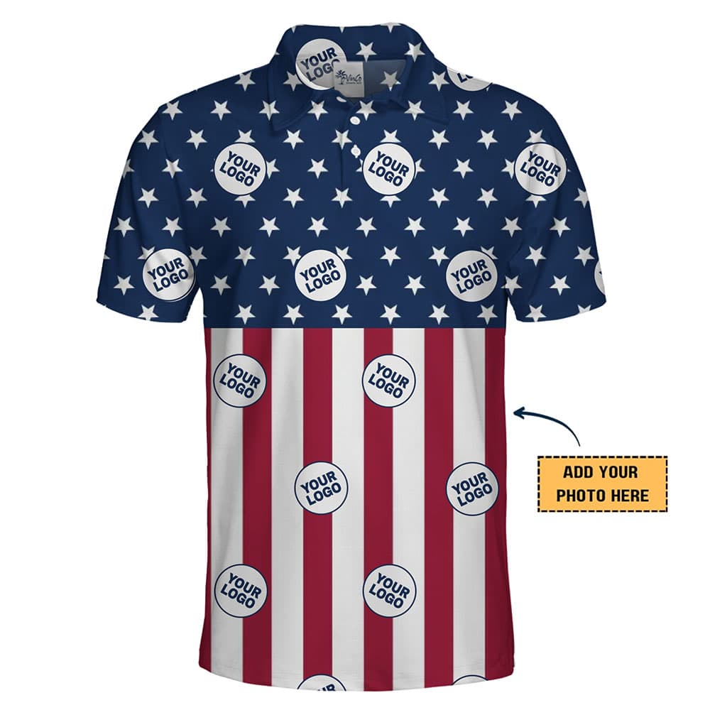 Patriotic Brand Collared Polo Shirt With Custom Logo