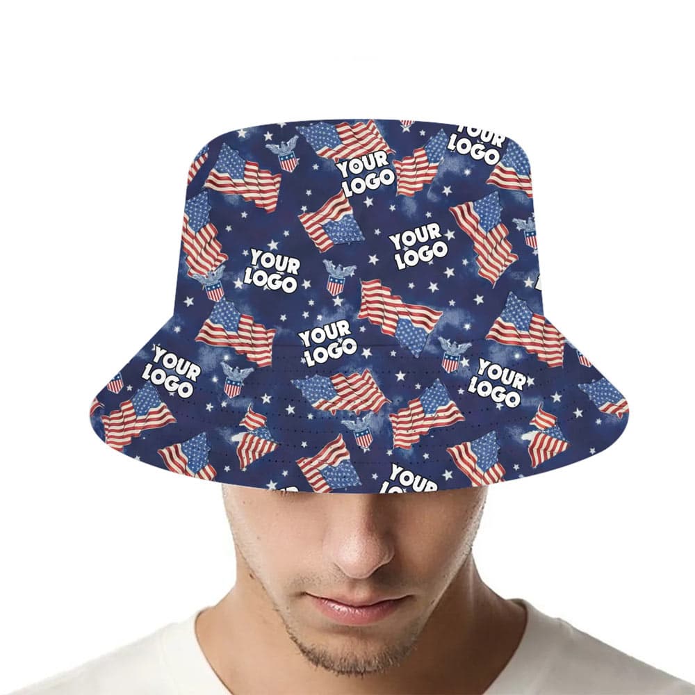Patriotic Custom Logo Hawaiian Shirt American Flag