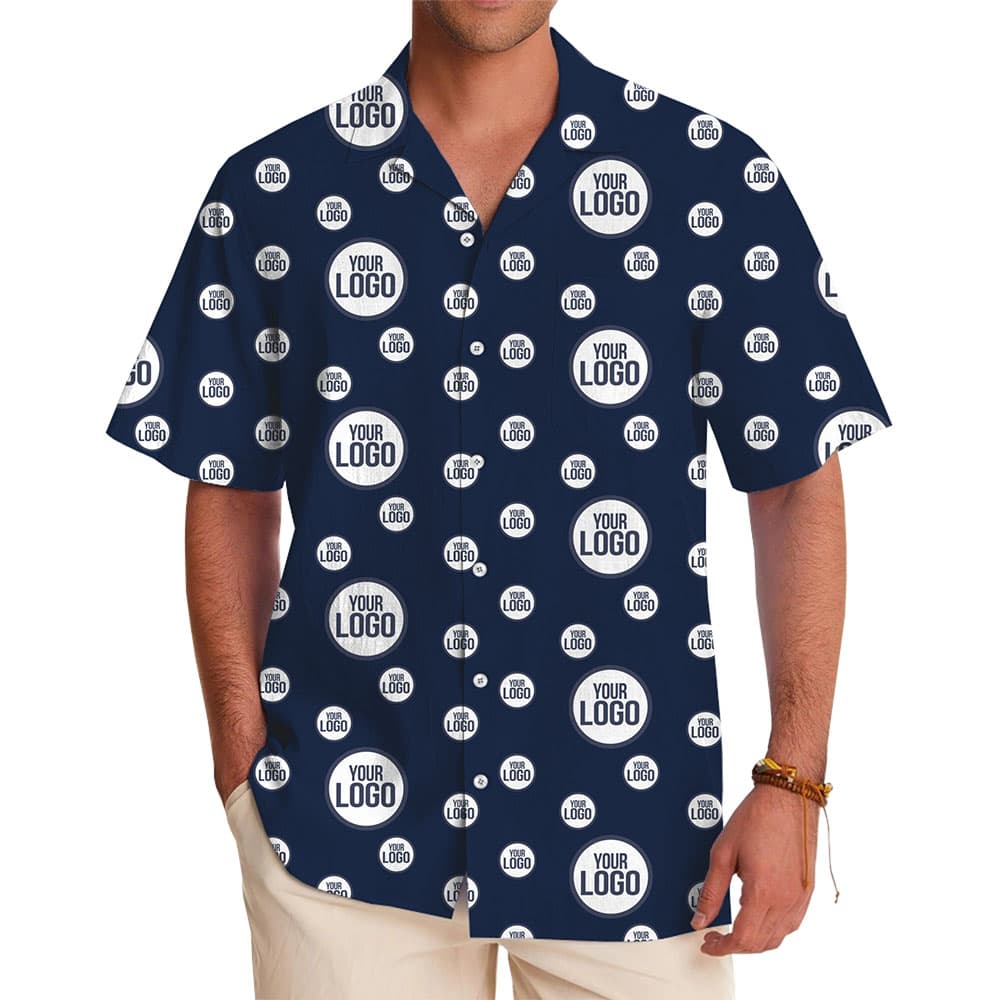 Personalized All Over Logo Button Up Shirt With Preview