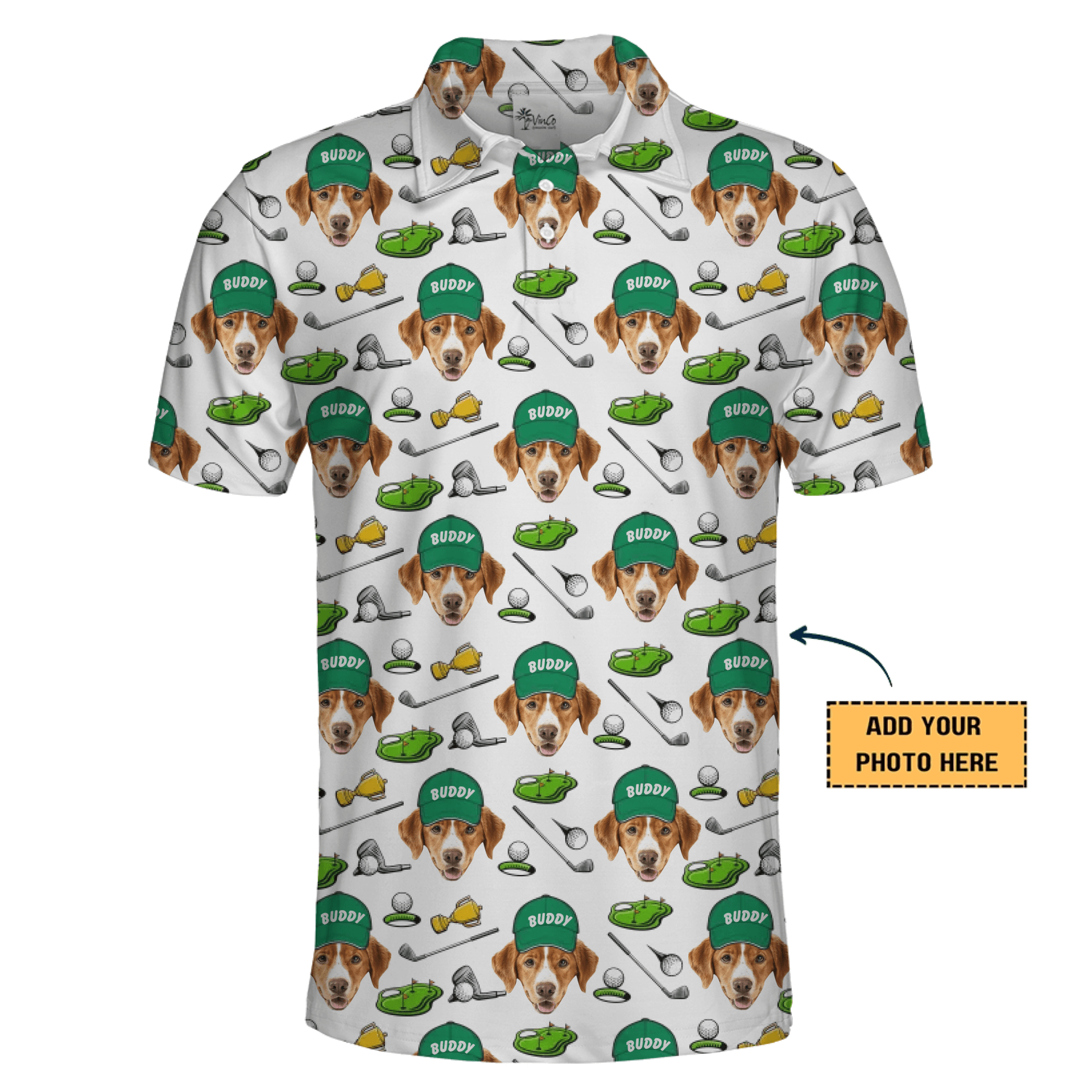Personalized Golf Shirt with Your Dog’s Photo and Instant Preview