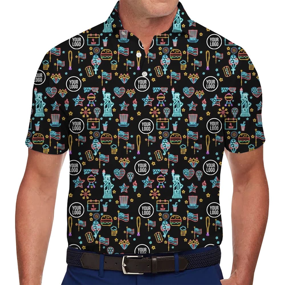 Personalized Independence Day Polo Shirt with Logo 1