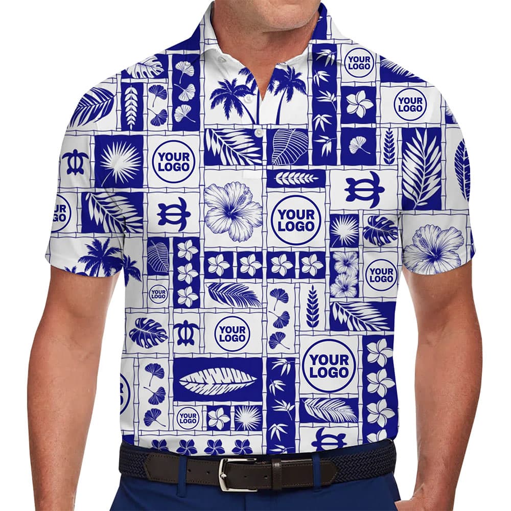 Personalized Tropical Polo Shirt With Business Logo Live Preview 2
