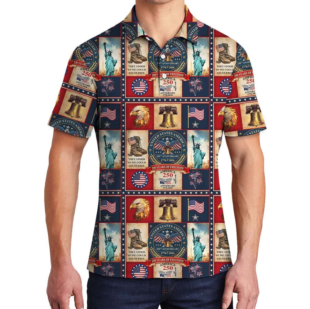 The 250 Years United Patriotic Collared Polo Shirt