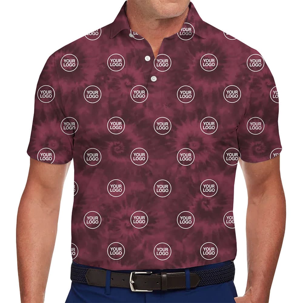 Tie Dye Brand Bloom Collared Polo Shirt With Preview