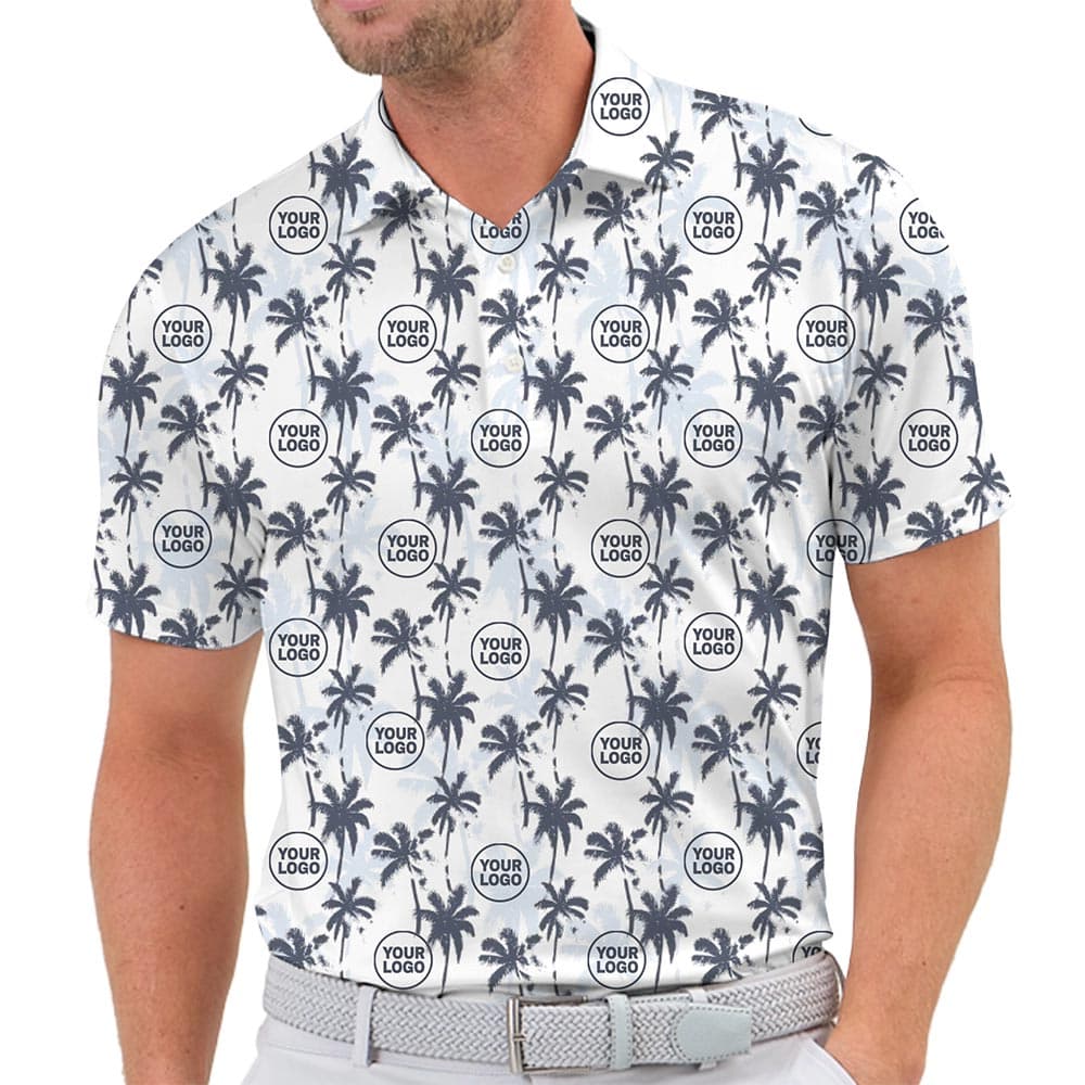 Tropical Business Polo Shirt โ White Collared Shirt with Custom Logo and Live Preview 12