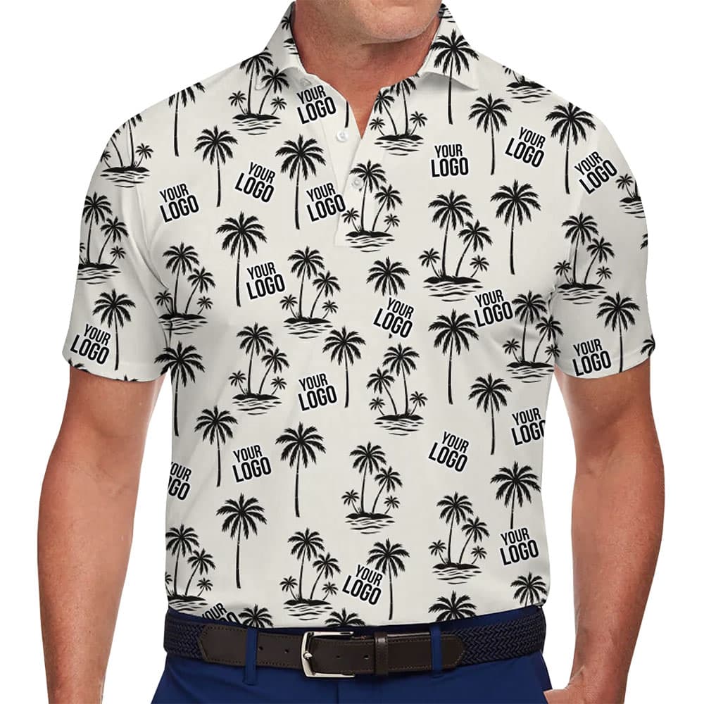 Vintage Black And White Polo Shirt Custom Logo