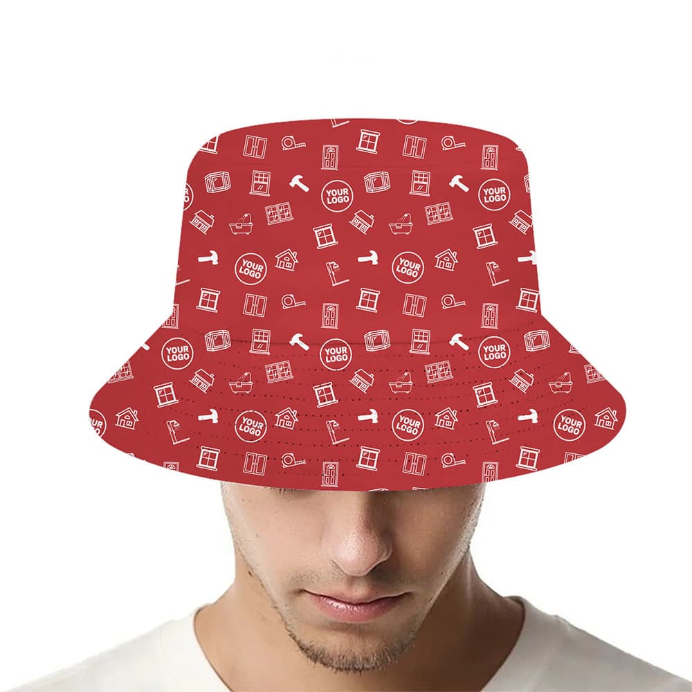 Work Crew Custom Logo Pattern Bucket Hat