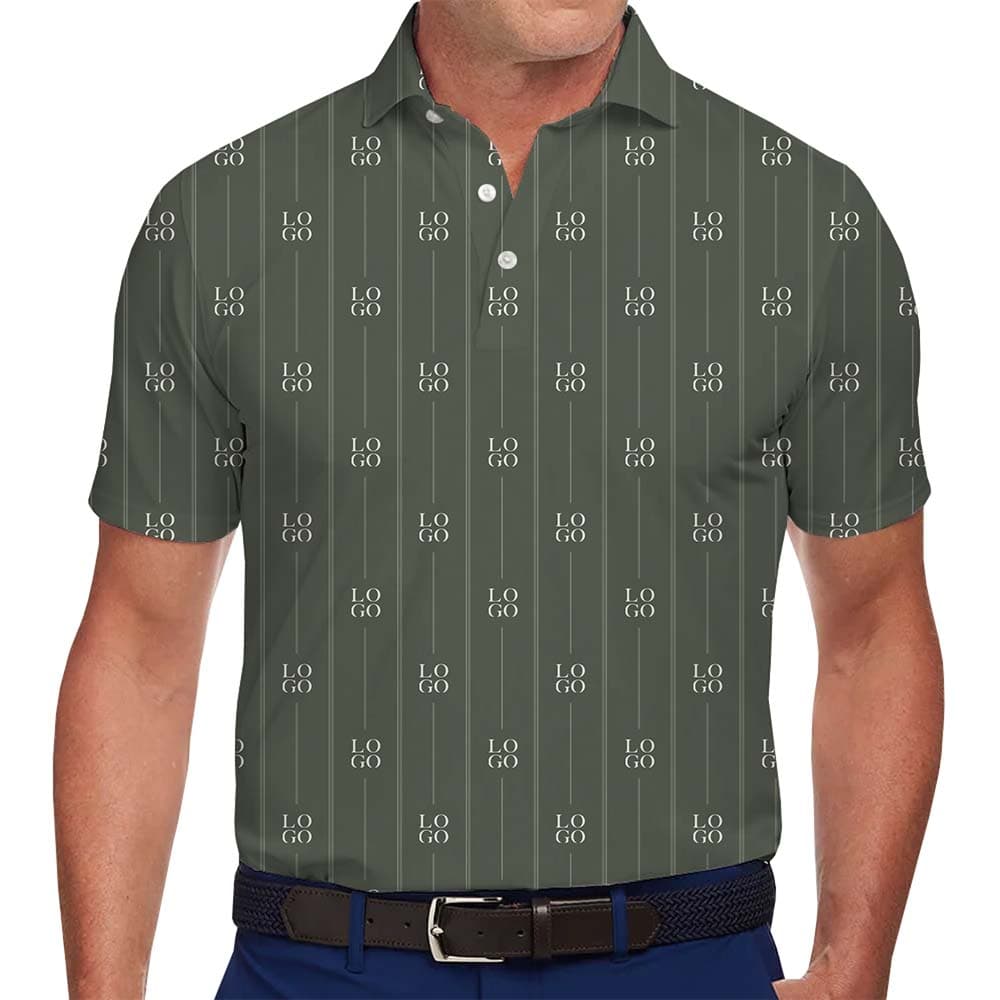 Classic Stripe Brand Identity Golf Shirt With Your Logo