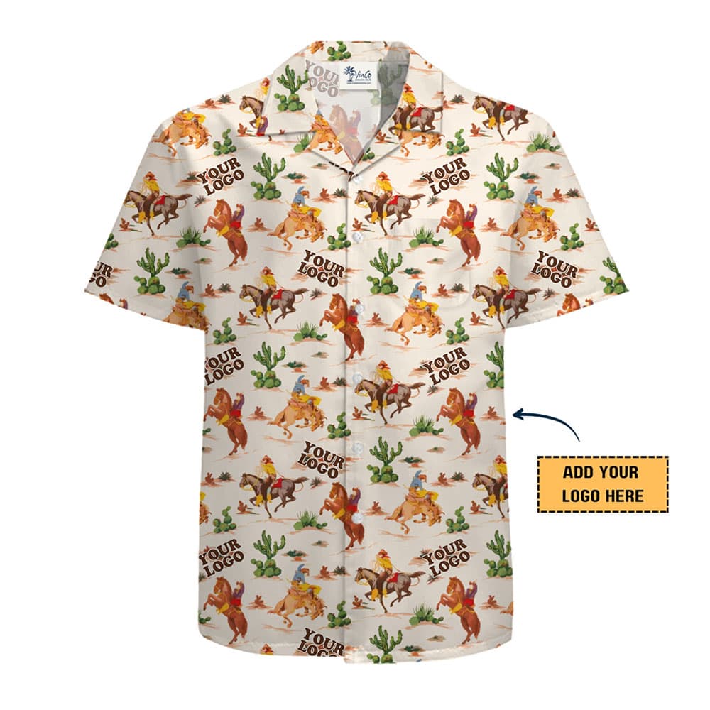Cowboy Custom Logo Button Up Shirt With Preview