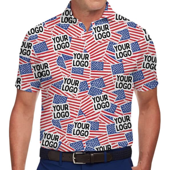 Custom American Flag Polo Shirt