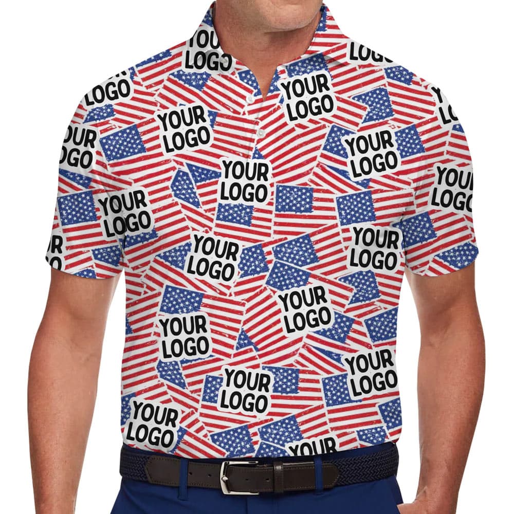 Custom American Flag Polo Shirt