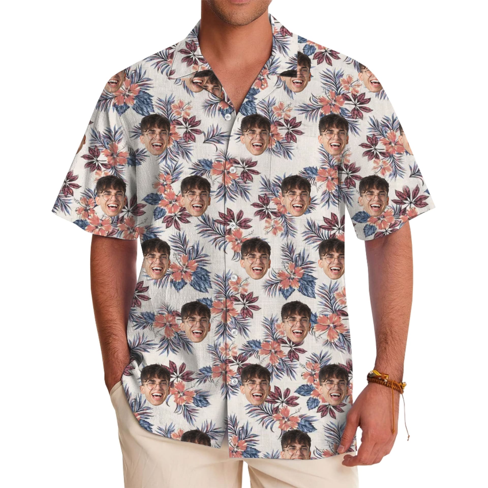 Vintage Custom Face Logo Hawaiian Tropical Shirt (2)