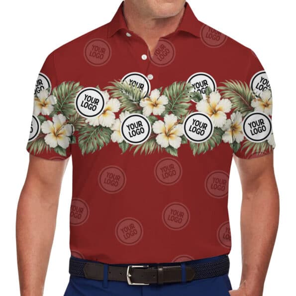 Custom Logo Floral Border Polo Shirt