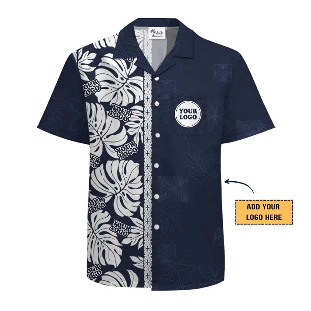 Custom Logo Side Band Hibiscus Hawaiian Shirt