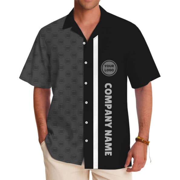 Custom Logo Side Stripe Hawaiian Shirt