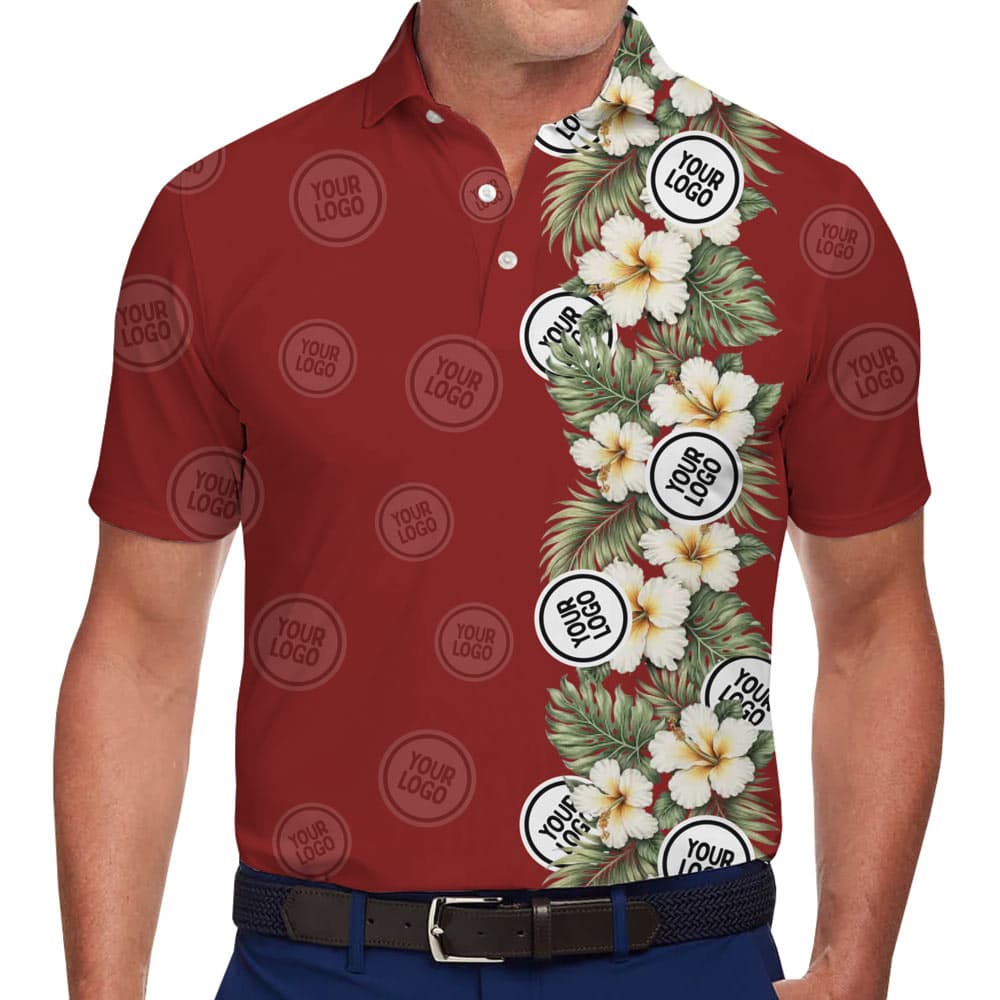 Custom-Logo-Tropical-Border-Polo-Shirt-2