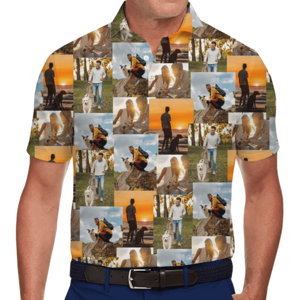 Custom Photo Collage Polo Shirt