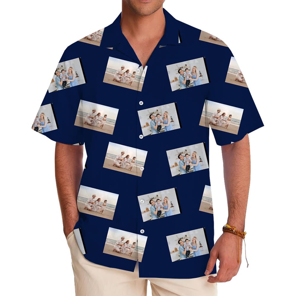 Custom Pictures Hawaiian Shirt with Live Preview in model