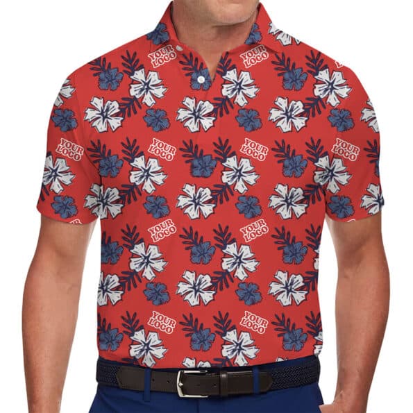 Customizable Floral Polo Shirt for Businesses and Casual Wear 1
